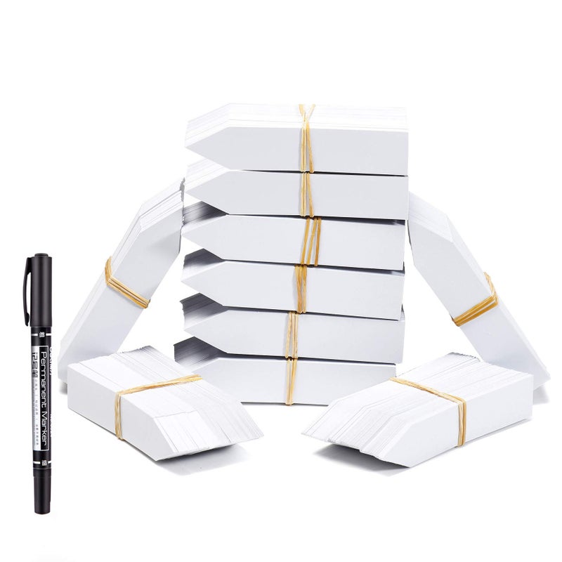 Mihey 1000 Pcs 4 Inch Plastic Plant Nursery Garden Labels Waterproof Pot Markers Garden Stake Tags, White - Image 1